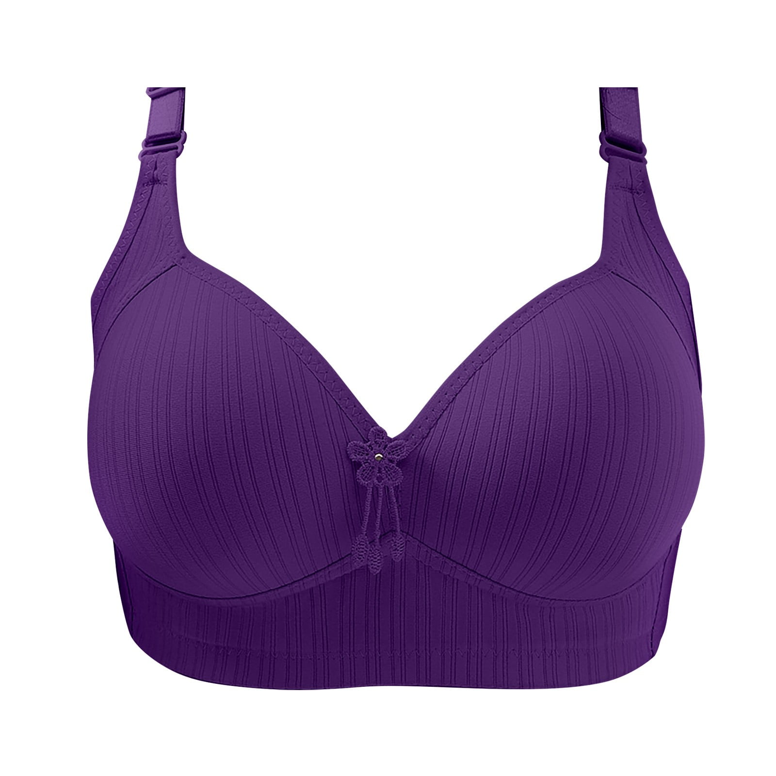 Tiqkatyck Clearance Womens Bras Women Sexy Lace Back Button Shaping Cup  Adjustable Shoulder Strap Large Size Bra Sports Bra Purple M 