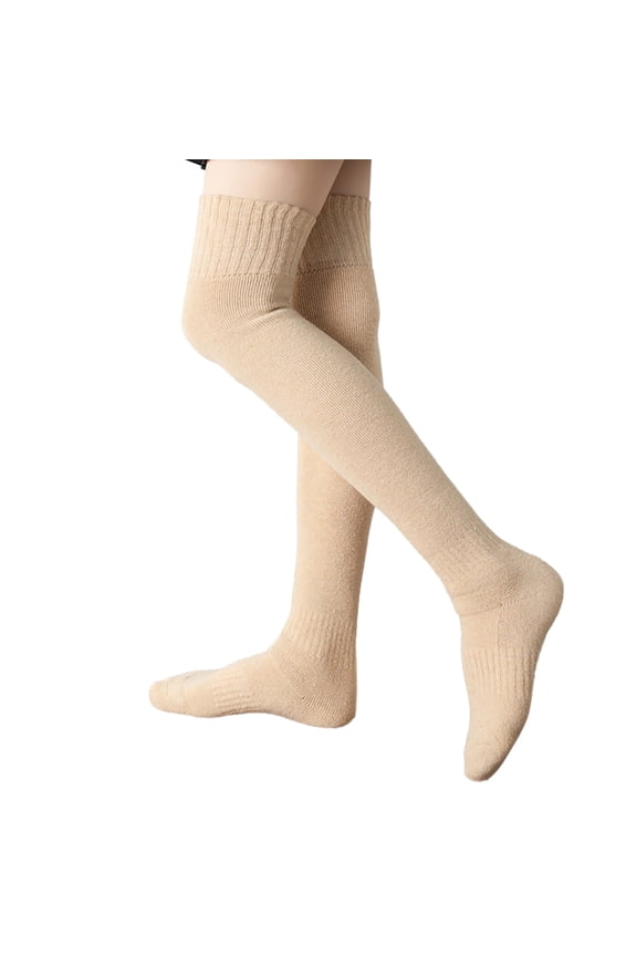 Compression Socks Clearance, 2 Pairs of Wool Stockings Over The Knee Thick Stockings Autumn and Winter Woolen Coil High Stockings Warm Socks Compression Socks for Women A One Size