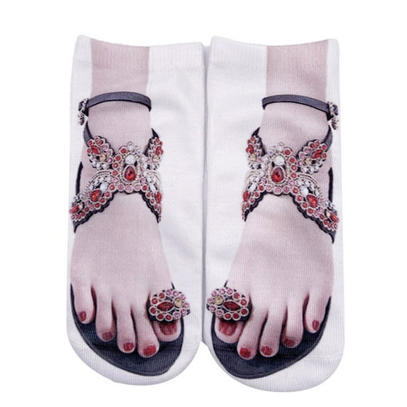 Tiqkatyck Compression Socks Clearance, 3D Pattern Manicure Print Socks Funny Hidden Running Socks Women Personalized Warm Socks Compression Socks for Women Af One Size
