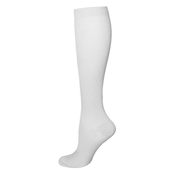 Tiqkatyck Compression Socks Clearance, 6 Pairsmid Tube Solid Color Compression Socks Sports Socks Pressure Socks Calf Socks Pressure Socks Warm Socks Compression Socks for Women White L