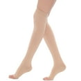 thumbnail image 1 of Tiqkatyck Compression Socks Clearance, Sheer Stockings Thigh High Firm Support Stay Up Scilicone Band Open Toe Mid Round Open Toe High Stretchy Socks for Small Leg Protectors Socks Warm Socks Beige L, 1 of 3