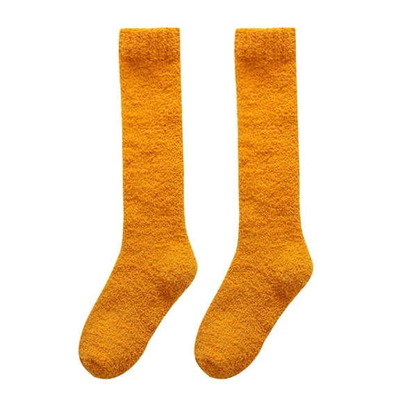 Tiqkatyck Compression Socks Clearance, Women Coral Fleece Calf Socks Warm Thickening Plus Velvet Autumn and Winter Solid Color Stockings Warm Socks Compression Socks for Women B One Size
