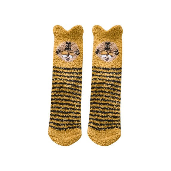Tiqkatyck Compression Socks Clearance, Women Coral Fleece Socks Winter Cute Fleece Thick Floor Socks Adult Home Socks Warm Socks Compression Socks for Women D One Size