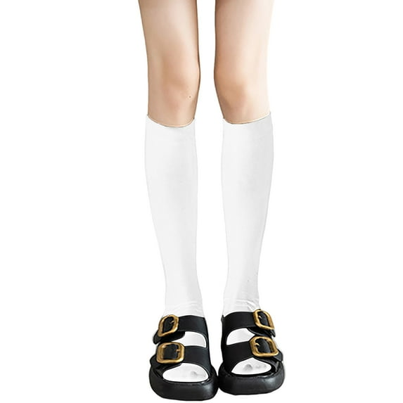 Tiqkatyck Compression Socks Clearance, Women's Casual Solid Medium Tube Socks Calf Socks Homewear Socks Warm Socks Compression Socks for Women White2 One Size