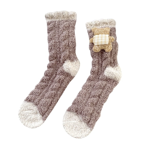 Tiqkatyck Compression Socks Clearance, Womens 3D Loose and Comfy Coral Velvet Socks Thick In Winter To Keep Warm At Home Sleep Socks Thick Socks At Home Floor Stockings Warm Socks B One Size