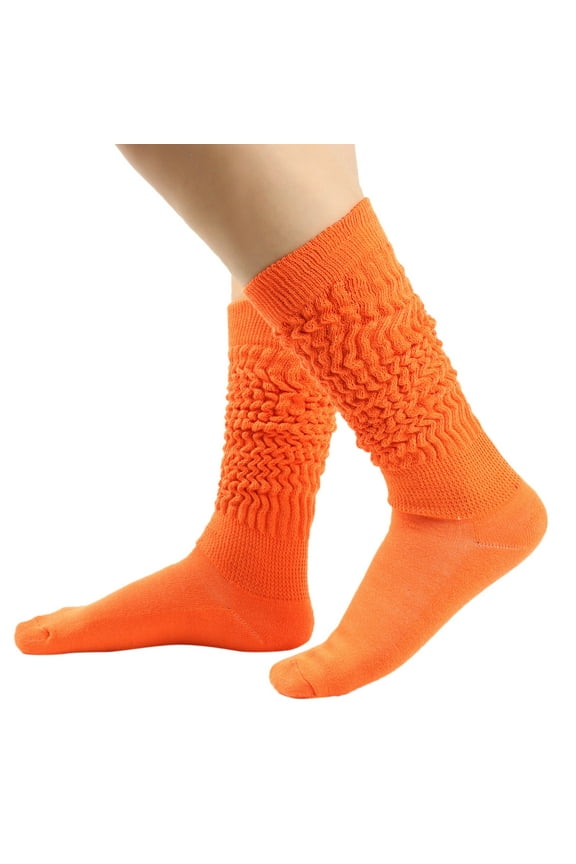 Compression Socks Clearance, Womens Long Socks Heap Socks Thigh High Socks Over The Knee Socks Festival Warm Socks Compression Socks for Women Orange One Size