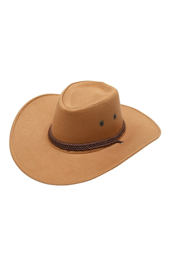 Cowgirl Hat Clearance Adult Casual Solid Summer Western Fashion Cowboy Sun Hat Wide Brim Travel Sun Cap Cowboy Hat for Women Western Style Gold