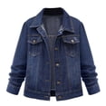 thumbnail image 1 of Tiqkatyck Denim Jacket for Women Clearance Plus Size Casual Womens Large Ladies Denim Oversize Chain Jacket Pocket Coat Going Out Tops for Women 2023 Trendy Blue Xxl, 1 of 9