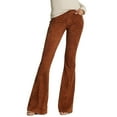 thumbnail image 1 of Tiqkatyck Flare Pants for Women, Womens Fashion Suede Low Waist Solid Color Trousers Ladies Pants, Work Pants Women Brown XXXXL, 1 of 9