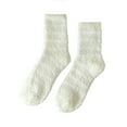 thumbnail image 1 of Tiqkatyck Fuzzy Socks Clearance Christmas Socks for Adults Autumn Winter Striped Plush Insulation Coral Velvet Home Socks Carpet Socks Sleep Socks Womens Socks Yellow, 1 of 3