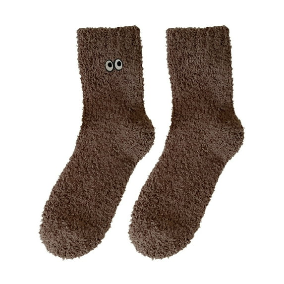 Tiqkatyck Fuzzy Socks Clearance Christmas Socks for Adults Fuzzy Socks for Women Soft Fluffy Winter Cozy Slipper Socks Cute Plush Warm Home Sleep Socks for Christmas Womens Socks Coffee