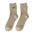 thumbnail image 1 of Tiqkatyck Fuzzy Socks Clearance Christmas Socks for Adults Fuzzy Socks for Women Soft Fluffy Winter Cozy Slipper Socks Cute Plush Warm Home Sleep Socks for Christmas Womens Socks Khaki, 1 of 4