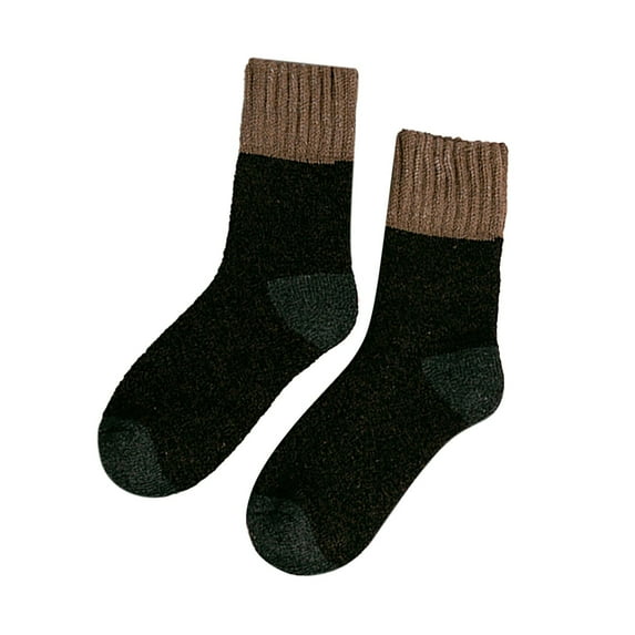 Tiqkatyck Fuzzy Socks Clearance Christmas Socks for Adults Women's Color Matching Multi Color Breathable Plush and Thick Insulation Socks Womens Socks Coffee