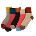 thumbnail image 1 of Tiqkatyck Fuzzy Socks Clearance Christmas Socks for Adults Women's Color Matching Multi Color Breathable Plush and Thick Insulation Socks Womens Socks Red, 1 of 3