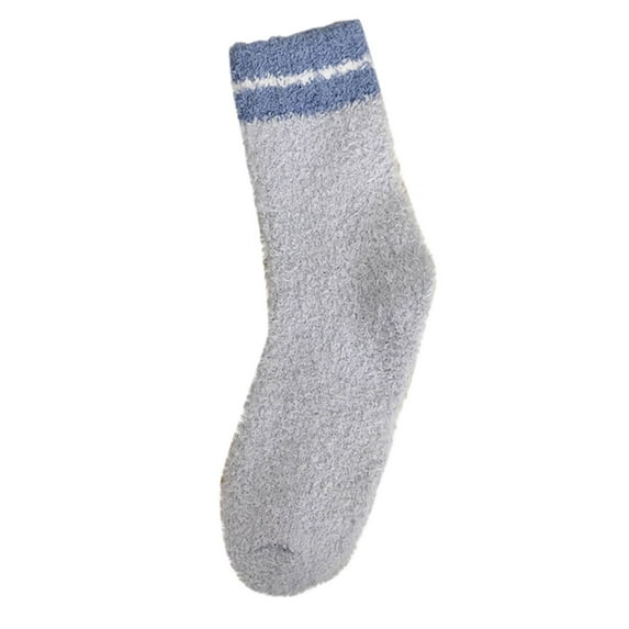 Tiqkatyck Fuzzy Socks Clearance Christmas Socks for Adults Autumn Winter Color Matching Plush Insulation Coral Velvet Home Socks Carpet Socks Sleep Socks Womens Socks Grey