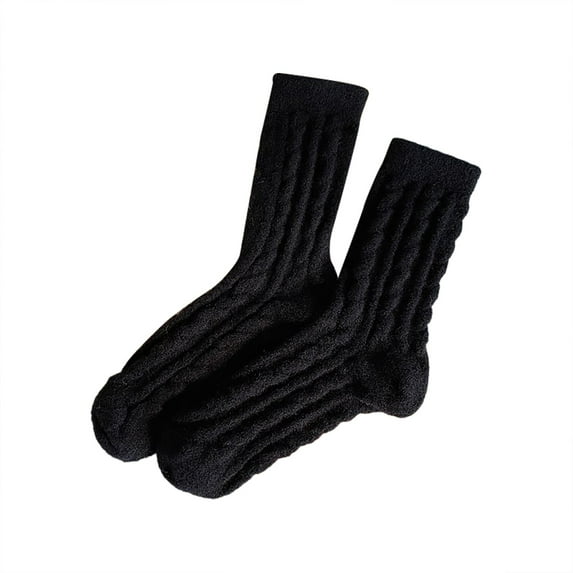 Tiqkatyck Fuzzy Socks Clearance Christmas Socks for Adults Women's Velvet Thickened Sleeping Socks Autumn and Winter Floor Socks Winter Sleeping Socks Womens Socks Black