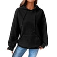 thumbnail image 1 of Tiqkatyck Graphic Hoodies for Women Clearance Womens Long Sleeve Hoodie Sweatshirts Lightweight Pullover Tops Womens Long Sleeve Tops Hoodies for Women Black, 1 of 5