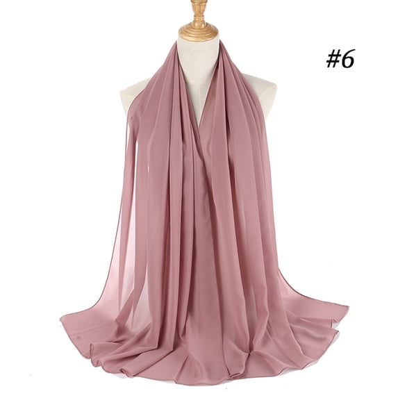Tiqkatyck Head Scarf Clearance, Women Plain Bubble Chiffon Scarf Hijab Wrap Printe Shawls Headband Hijabs Silk Scarf for Women 6 One size
