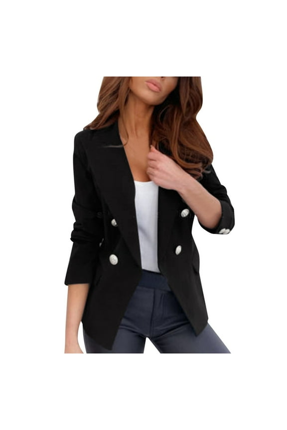 Jackets for Women Clearance, Women's Plu Size Silk Satin Jacket formal Work Office Suit Coat, formal Dress, Business Casual Tops for Women Black XXXL