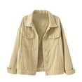 thumbnail image 1 of Tiqkatyck Jackets for Women, Women's Candy Color Denim Jacket Relaxed Fit Casual Jean Trucker Jacket Denim Jacket for Women, Jean Jacket Women Khaki XL, 1 of 2