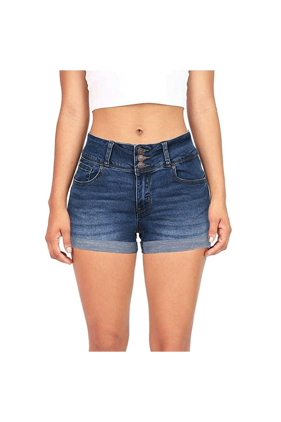 Jean Shorts Clearance, Women Low Waisted Washed Solid Short Mini Jeans Denim Shorts for Women, Shorts for WomenBlue