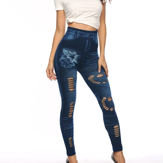 Tiqkatyck Jeans for Women, Women High Waisted Plus Size Straight-Leg Jeans with Pocket Stretchy Jeans, Yoga Pants Women Blue XL