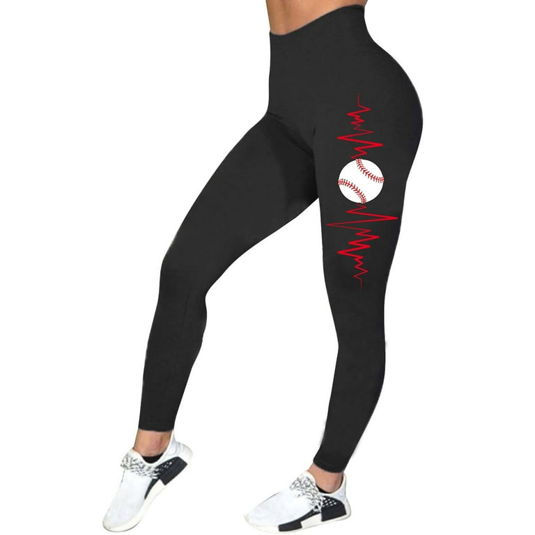 Tiqkatyck Leggings for Women Clearance, Clearance Sales Today Deals Prime,  Womens Casual Comfort Baseball Printed Leggings Workout Trousers Pants