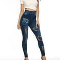 thumbnail image 1 of Tiqkatyck Leggings for Women, Women Hight Waisted Plus Size Long Pants Pocket Denim Jeans Stretch Length Jeans Yoga Pants Blue, 1 of 7