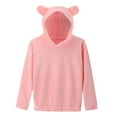 thumbnail image 1 of Tiqkatyck Long Sleeve Shirts for Women, Women's Long Sleeve Fleece Sweatshirt Warm Bear Shape Fuzzy Hoodie Pullover Womens Tops Pink L, 1 of 9
