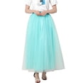 thumbnail image 1 of Tiqkatyck Mardi Gras Skirts For Women Clearance, Women Plus Size Mesh Tulle Skirt Pleated Princess Skirt Mesh Bubble Skirt Long Skirt Mint Green, 1 of 7
