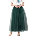 thumbnail image 1 of Tiqkatyck Mardi Gras Skirts For Women Clearance, Women Plus Size Mesh Tulle Skirt Pleated Princess Skirt Mesh Bubble Skirt Long Skirt, 1 of 5