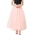 thumbnail image 1 of Tiqkatyck Mardi Gras Skirts For Women Clearance, Women Plus Size Mesh Tulle Skirt Pleated Princess Skirt Mesh Bubble Skirt Long Skirt, 1 of 6