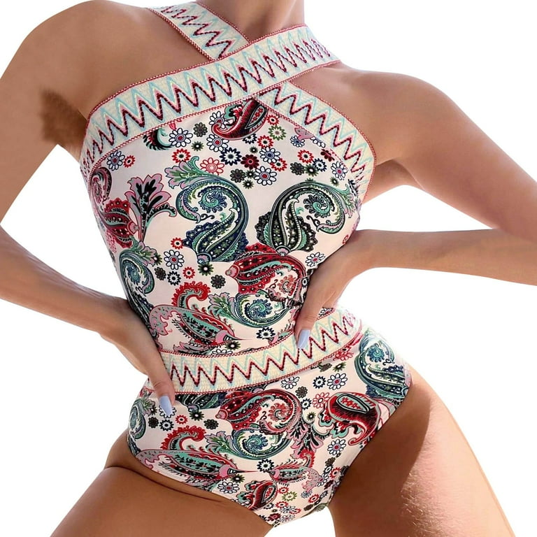 Tiqkatyck One Piece Swimsuit Women Clearance Women s Vintage Print