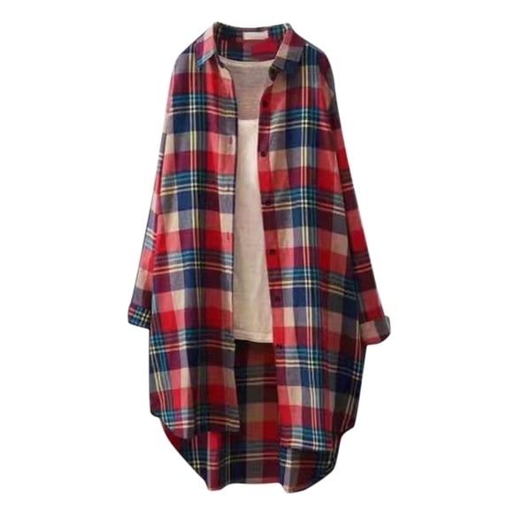 Tiqkatyck Oversized Tshirts for Women, Women's Striped Long Sleeve Shirt Cardigan Loose Shirt Sun Protection Thin Jacket T Shirt Long Sleeve Shirts for Women Red XL