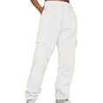 thumbnail image 1 of Tiqkatyck Palazzo Pants for Women Ladies' Solid Drawstring Elastic Waist Pocket Pants Slacks Casual Pants for Women White, 1 of 3