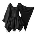 thumbnail image 1 of Tiqkatyck Plus Size Tops for Women Medieval Costume Shirt Dress with Corset Traditional Dress Halloween Women M Cosplay Costumes Gothic Retro Long Sleeve Corset Dress Fall Clothes for Women 2023 Black, 1 of 3