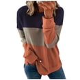 thumbnail image 1 of Tiqkatyck Plu Size Tops for Women, Women's Fashion Casual Long Sleeve Print Color Matching T Shirt Slim Top, Womens Tops Blue XXL, 1 of 4
