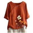 thumbnail image 1 of Tiqkatyck Plu Size Tops for Women, Women's Shirt Short Sleeve Casual Blouse Tunic Womens Tops Coffee XXL, 1 of 4