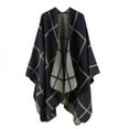 thumbnail image 1 of Tiqkatyck Shawl Wraps for Women Clearance Womens Color Blocking Autumn Spring Winter Windproof Warm Cloak Shawl Shawl Cardigan Shawl Scarf for Women Shawls and Wraps Navy, 1 of 6