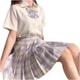 thumbnail image 1 of Tiqkatyck Skirts for Women Fashion Women Plaid Pleated A-Line Skirt Anti-Burnout High Waist Short Skirt Long Skirt Orange, 1 of 3