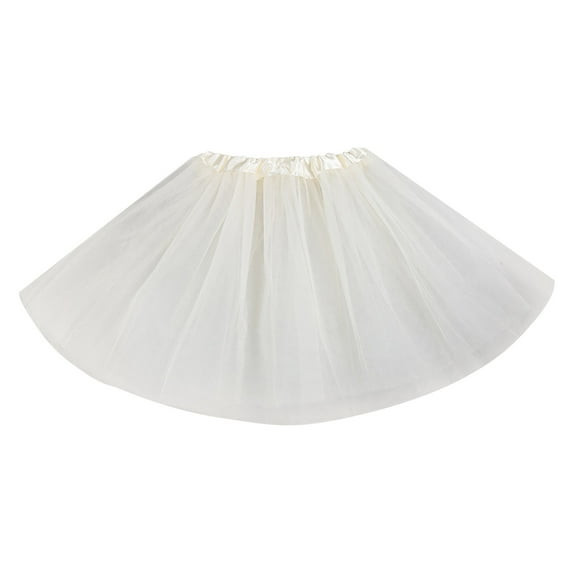Tiqkatyck Skirts for Women, Women Plus Size Soild Color Dress Short Fashion Pleated Tutu Dance Skirt Long Skirt White2