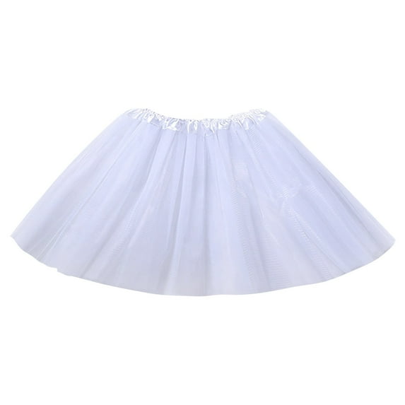 Tiqkatyck Skirts for Women, Women Plus Size Soild Color Dress Short Fashion Pleated Tutu Dance Skirt Long Skirt White