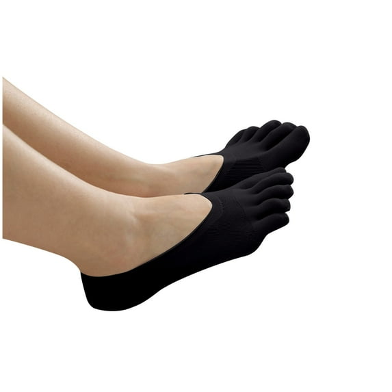 Tiqkatyck Stockings Women Five Toes Ankle Liner Anti-Skid Anti-Friction Mesh Breathable Socks Compression Socks Black