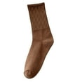 thumbnail image 1 of Tiqkatyck Stockings Womens Socks Solid Color Socks Colorful Lightweight Cotton Pile Socks Athletic Socks Compression Socks Brown, 1 of 3