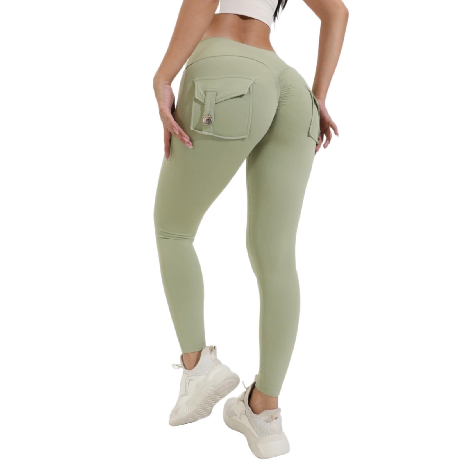 Women's Pocket Sexy Stretch Leggings Fitness Track Pants,High Waist Yoga Cargo  Leggings with 4 Pockets (Army Green,L) : : Clothing, Shoes &  Accessories