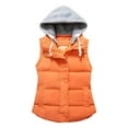 thumbnail image 1 of Tiqkatyck Sweater Vest Ladies Fashion Pure Color Zipper Cotton Waistcoat Waistcoat Short Warm Vest Puffer Vest Women Orange, 1 of 6