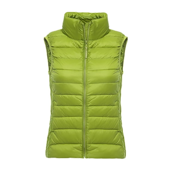Tiqkatyck Sweater Vest Light Women's Cotton Undershirt Undershirt Can Shoulder Solid Color Stand Up Collar Zipper Slim Short Puffer Vest Women