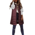 thumbnail image 1 of Tiqkatyck Sweater Vest Women's Winter Vest Thin and Light Down Coat Casual Down Coat Slim Gilet Quilted Jacket Outdoor Winter Coat Vest with Pockets Puffer Vest Women Red, 1 of 6