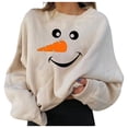 thumbnail image 1 of Tiqkatyck Sweaters for Women Funny Ugly Christmas Long Sleeve Funny Print Top Hiliarious Holiday Comfy Pullovers Women's Pullover Sweaters Beige, 1 of 8