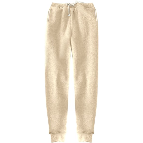 Tiqkatyck Sweatpants Women, Women's Warm Lined Athletic Sweatpants High Waisted Jogger Pants Fleece Lined Winter Thicken Outdoor Long Pants Gym Leggings for Women, Trousers Pants for Women Beige L